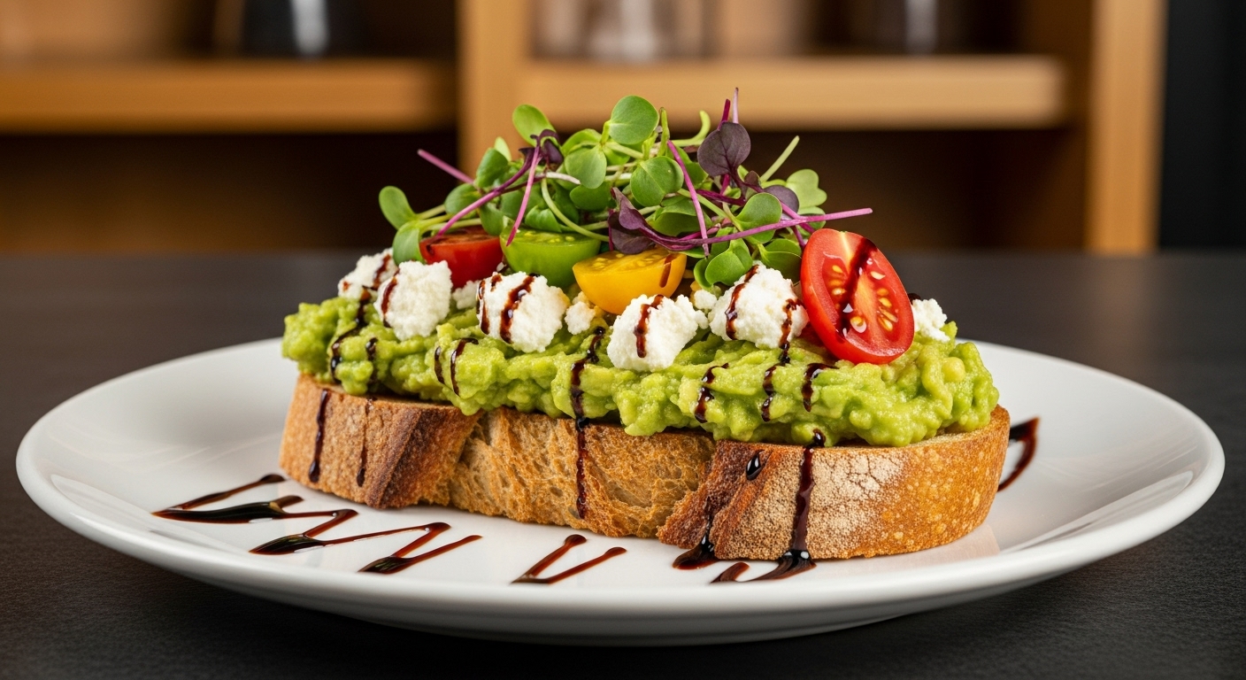 Gourmet avocado toast with feta and microgreens at best restaurants in nashville downtown night dining experience