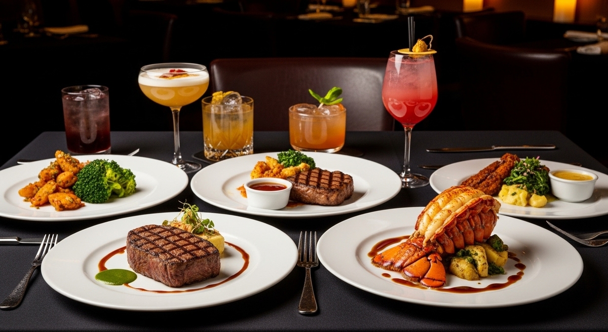 Exquisite multi-course fine dining spread showcasing the unparalleled best restaurants in Nashville downtown luxury dining experiences