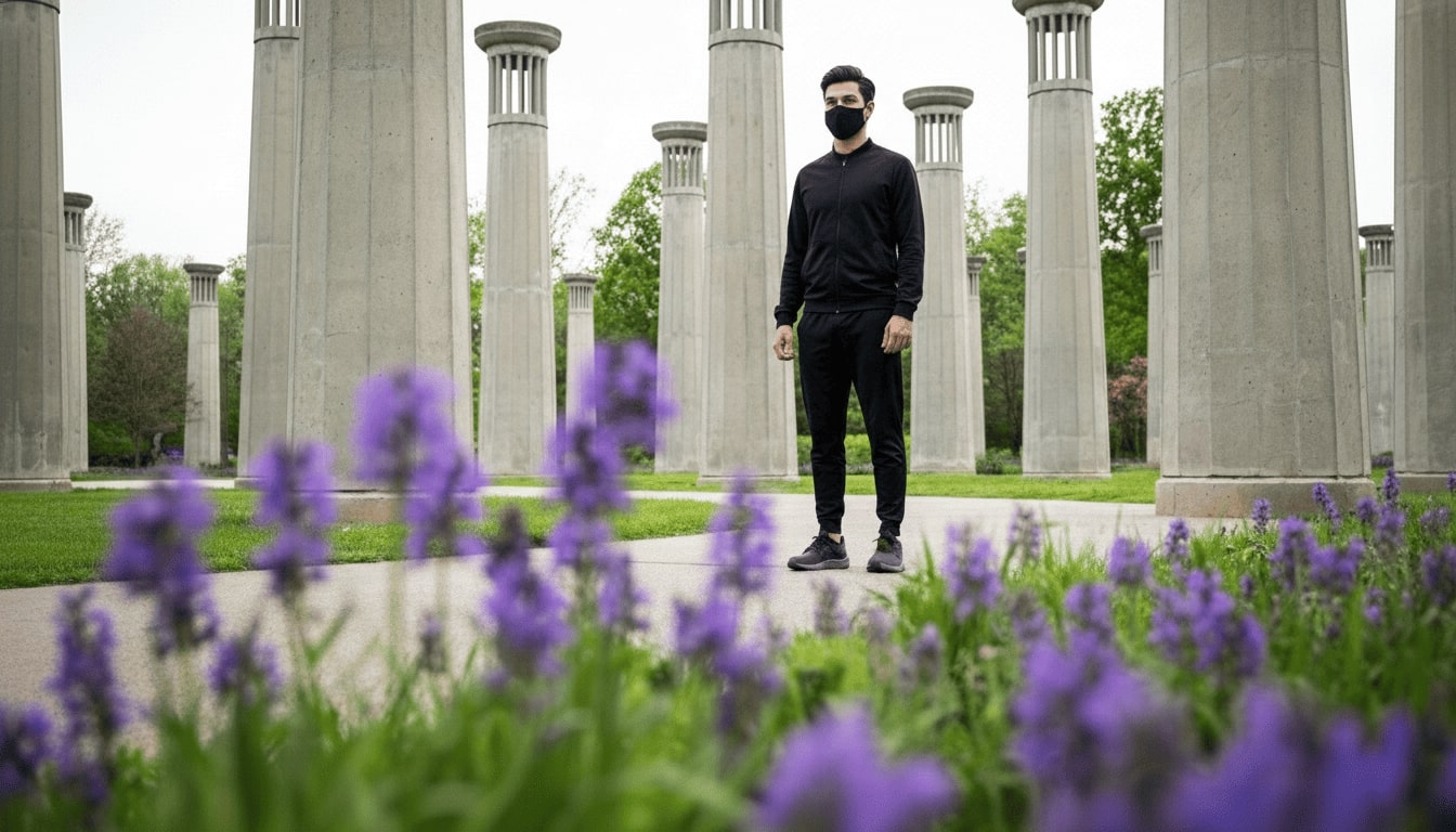 Morning walker enjoying fresh air at Bicentennial Park in Germantown Nashville, discovering peaceful neighborhood-friendly walking trails nearby