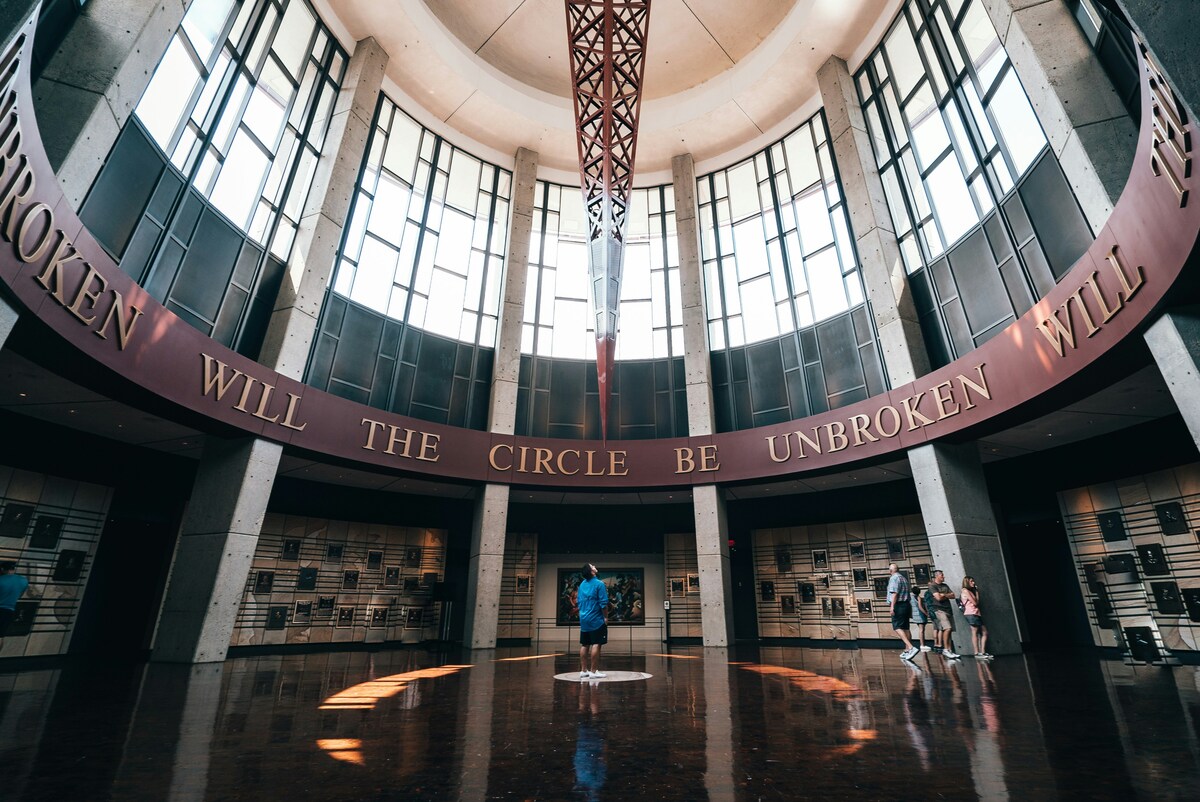 Country Music Hall of Fame rotunda interior with visitors exploring things to do in Nashville in November indoors