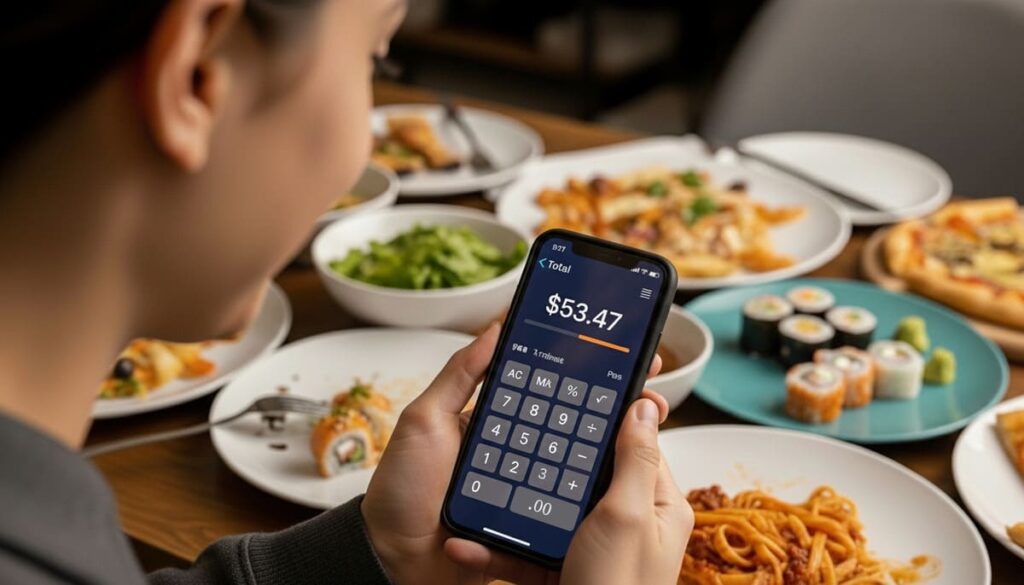 Calculator displaying meal cost proving best affordable restaurants in Nashville deliver **exceptional** value dining experiences