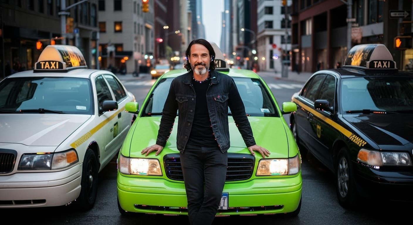 ETHAN choosing between three cabs shows comparing best taxi companies in Nashville with lime green and white options