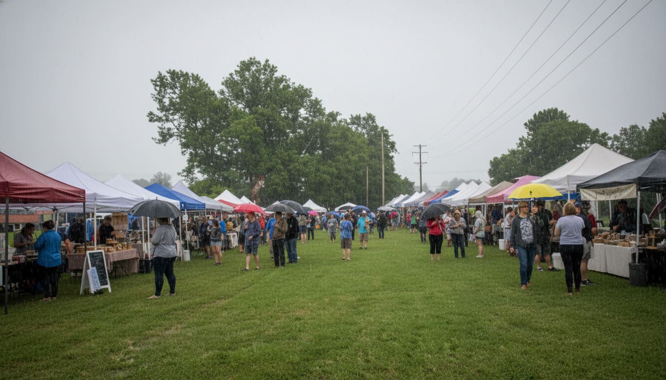 Rainy day at Hip Donelson shows this popular Nashville farmer market welcoming local growers for fresh goods