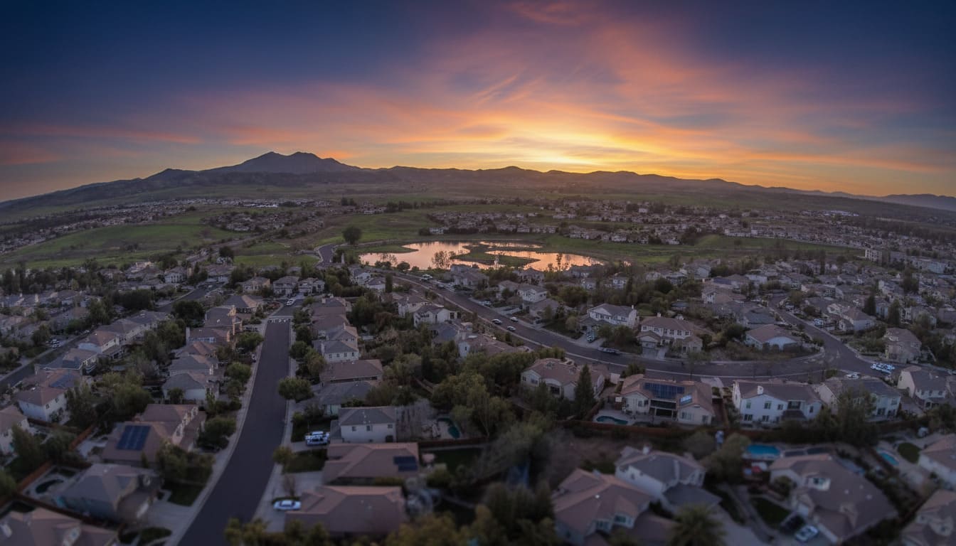 Brentwood fall trees with Nashville downtown skyline in best Nashville suburbs for easy commute to city