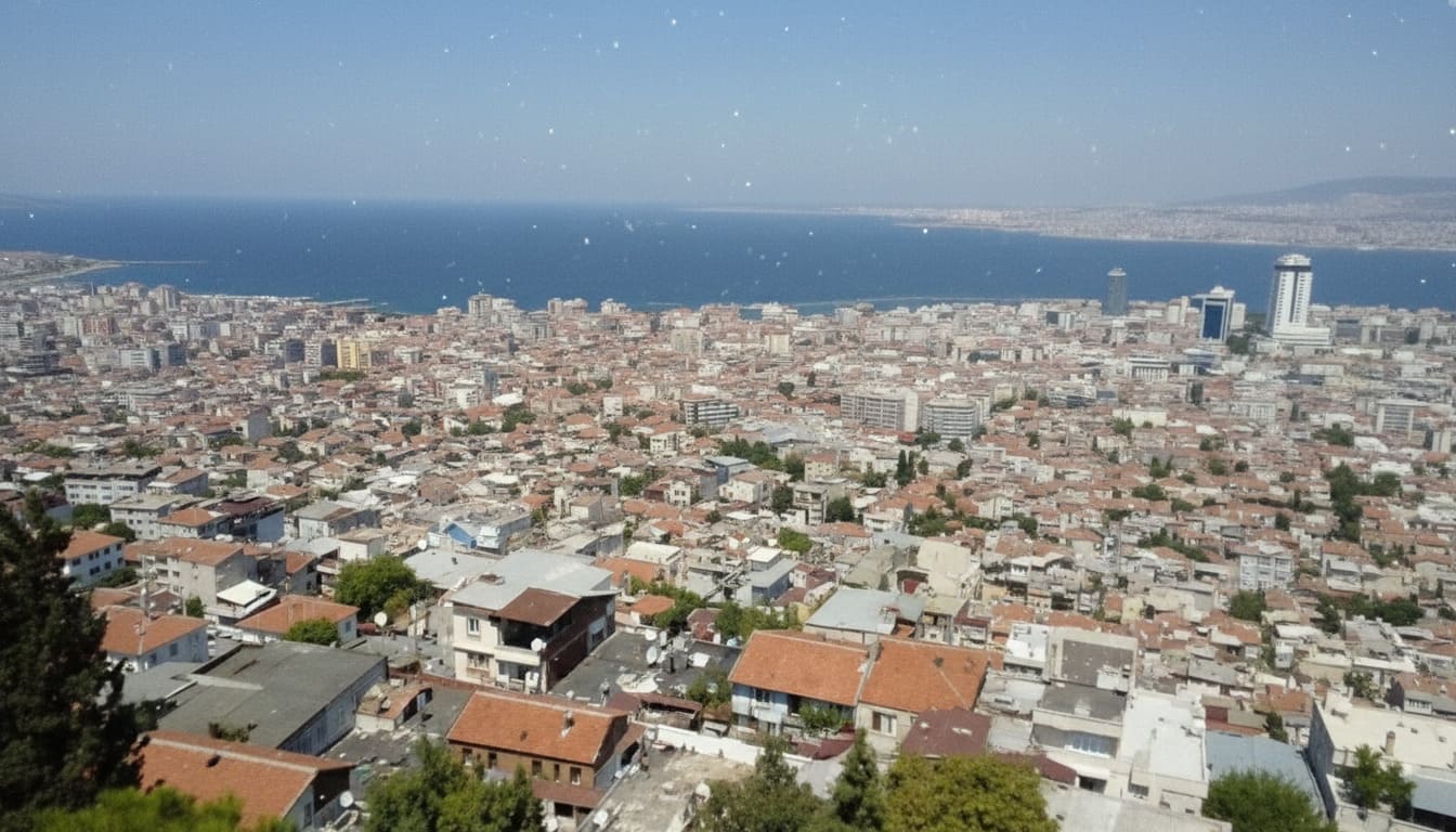 Smyrna overlooking dense residential neighborhoods with blue coastline mountains in scenic suburbs around Nashville area