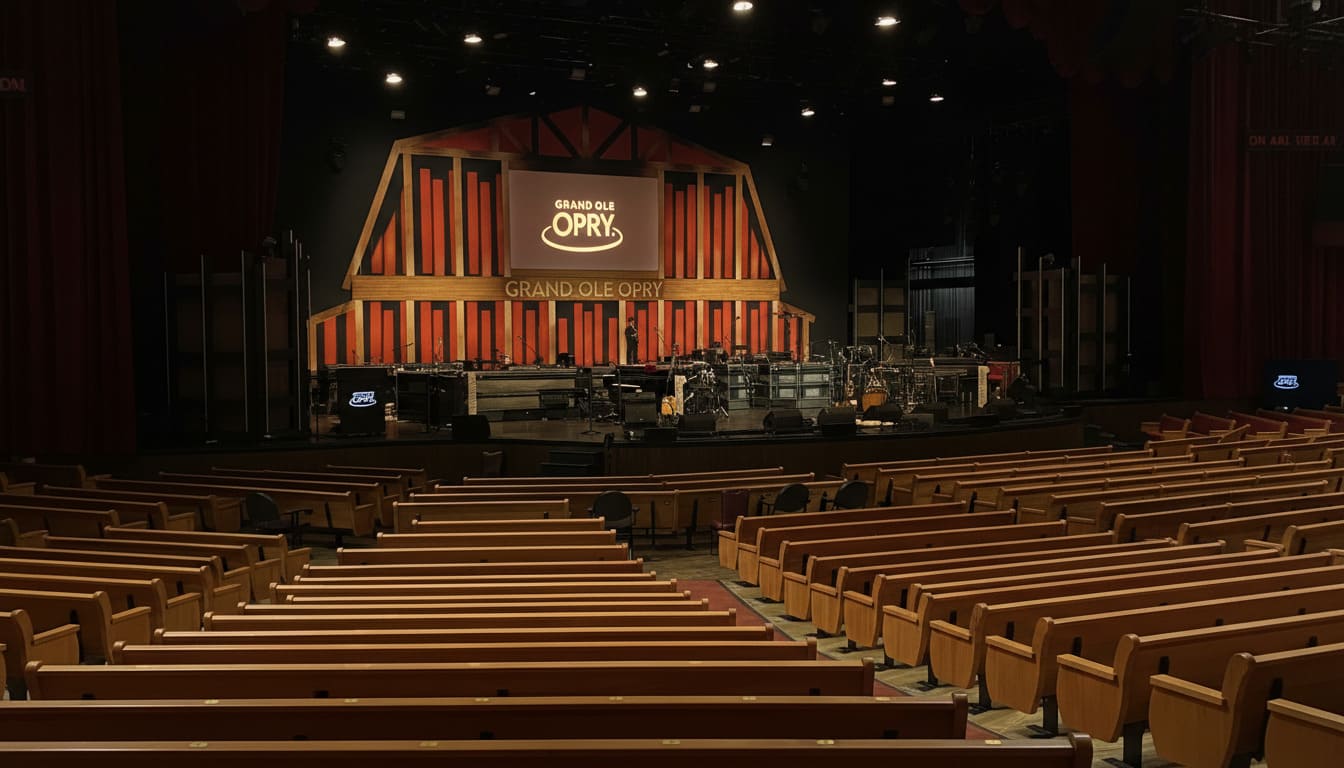 Grand Ole Opry barn stage interior showcasing its influential role in the Music City name since 1925 broadcasting